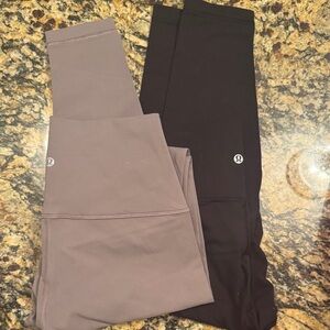 Lululemon WunderUnder Black and light purple Leggings